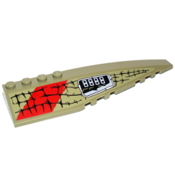 Wedge 12 x 3 Right with Scales, Gray Buttons and Red Markings Pattern (Sticker) - Set 70006