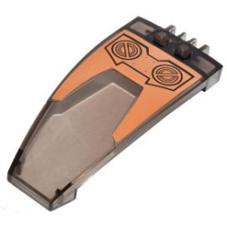 Windscreen 8 x 4 x 2 Curved Taper with Dual 2 Fingers, 2 Bolts on Orange Pattern (Sticker) - Set 7706 Windscreen 8 x 4 x 2 Curved Taper with Dual 2 Fingers, 2 Bolts on Orange Pattern (Sticker) - Set 7706