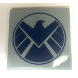 Tile 6 x 6 with Dark Blue SHIELD Logo Pattern (Sticker) - Set 6869