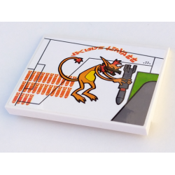 Slope 10 6 x 8 with Orange Hits Pattern Model Right Side (Sticker) - Set 7676 Slope 10 6 x 8 with Orange Hits Pattern Model Right Side (Sticker) - Set 7676