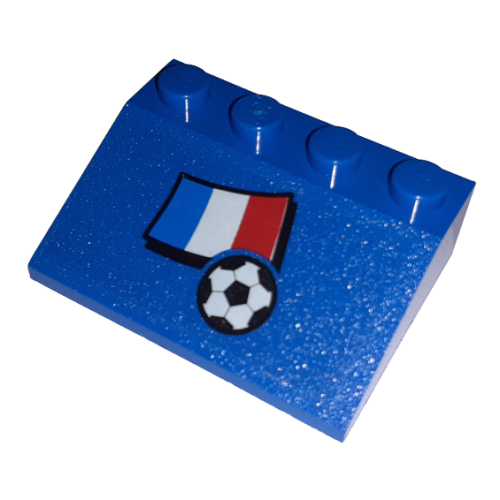 Деталь LEGO 3297pb047 Slope 33 3 x 4 with Flag of France and Soccer Ball Pattern (Sticker) - Set 3406