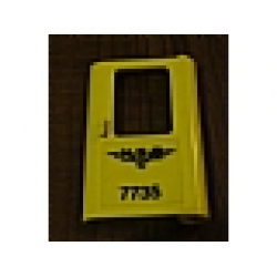 Door 1 x 4 x 5 Train Right, Thin Support at Bottom with Norwegian 'NSB 7735' Pattern (Sticker) - Set 7735