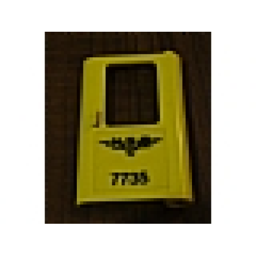 Деталь LEGO 4182pb034 Door 1 x 4 x 5 Train Right, Thin Support at Bottom with Norwegian 'NSB 7735' Pattern (Sticker) - Set 7735