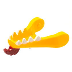 Dragon Head (Ninjago) Jaw Lower with White Teeth and Dark Red Beard and Spines Pattern