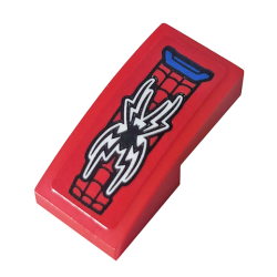 Slope, Curved 2 x 1 x 2/3 with Black Spider and Web Pattern (Sticker) - Set 76148 Slope, Curved 2 x 1 x 2/3 with Black Spider and Web Pattern (Sticker) - Set 76148