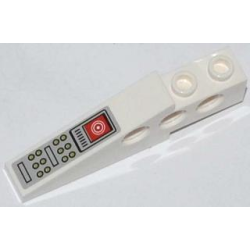 Technic Slope 6 x 1 x 1 2/3 with White Circles in Red Rectangle, Black Rectangles and Olive Green Buttons Pattern (Sticker) - Set 79121 Technic Slope 6 x 1 x 1 2/3 with White Circles in Red Rectangle, Black Rectangles and Olive Green Buttons Pattern (Sticker) - Set 79121