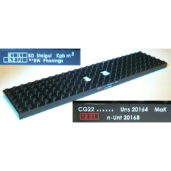 Train Base 6 x 24 with 3 Round Holes Each End with 'BD Stalgul Kgb m² BW Phonings' and 'CG22 Uns 20164 MaK n-Unt 20168' Pattern (Stickers) - Set 7898