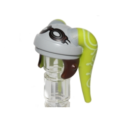 Minifigure, Headgear Headdress SW Twi'lek with Goggles and Light Bluish Gray, Dark Brown Hera Syndulla Pattern