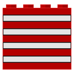 Brick 2 x 4 x 3 with Black Outlined White Stripes Pattern