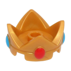 Large Figure Headgear, Crown 2 x 2 with Molded Red and Dark Azure Jewels Pattern (Super Mario Peach) Large Figure Headgear, Crown 2 x 2 with Molded Red and Dark Azure Jewels Pattern (Super Mario Peach)