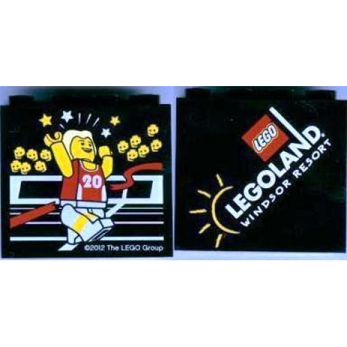 Деталь LEGO 30144pb132 Brick 2 x 4 x 3 with Legoland Windsor Resort and Olympic Athlete #20 Pattern