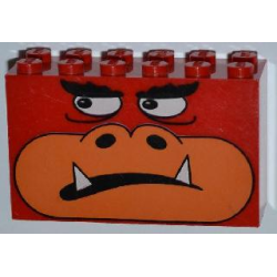 Brick 2 x 6 x 3 with Monster Face Pattern