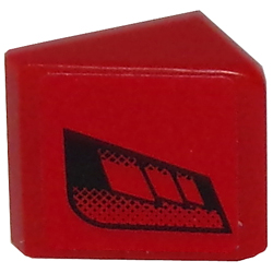 Slope 30 1 x 1 x 2/3 with Black Faded Air Vents on Red Background Pattern Model Right Side (Sticker) - Set 8147