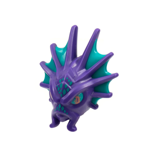 Деталь LEGO 76922pb01 Minifigure, Head, Modified Fish Monster, Large Fin Ears, Dark Turquoise Scales and Webbing Pattern