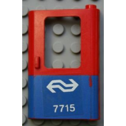 Door 1 x 4 x 5 Train Right, Thin Support at Bottom with Blue Bottom Half and Dutch NS '7715' Pattern (Sticker) - Set 7715 Door 1 x 4 x 5 Train Right, Thin Support at Bottom with Blue Bottom Half and Dutch NS '7715' Pattern (Sticker) - Set 7715