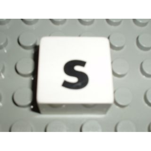 Деталь LEGO 2756pb354 Duplo, Tile 2 x 2 x 1 with Black Lowercase Letter s Pattern
