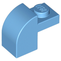 Slope, Curved 2 x 1 x 1 1/3 with Recessed Stud - Medium Blue