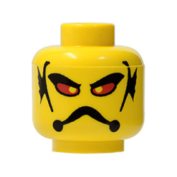 Minifigure, Head Alien with Red Eyes, Frown and Gills Pattern