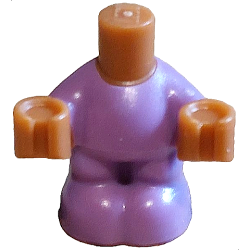 Деталь LEGO 111388pb02 Micro Doll, Body Baby / Toddler with Molded Medium Lavender Jumpsuit / Coverall Pattern