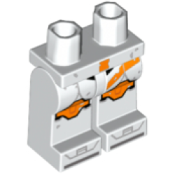 Hips and Legs with SW Clone Trooper Commander Armor, Orange Knee Pads and Markings, and Light Bluish Gray Lines and Spots Pattern Hips and Legs with SW Clone Trooper Commander Armor, Orange Knee Pads and Markings, and Light Bluish Gray Lines and Spots Pattern
