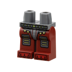 Hips and Dark Red Legs with Armor, Rectangular Knee Pads and Red Talons Pattern Hips and Dark Red Legs with Armor, Rectangular Knee Pads and Red Talons Pattern