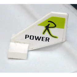 Tail Shuttle, Small with Black 'R POWER' on Lime Pattern both sides (Stickers) - Set 8139