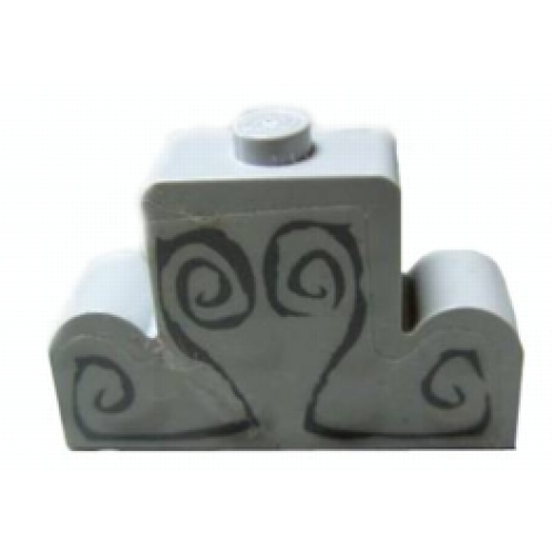 Деталь LEGO 4088pb01 Brick, Modified 1 x 4 x 2 Center Stud Top with Dark Gray Engravings Pattern (Sticker) - Set 4766