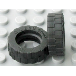 Tire 17.5mm D. x 6mm with Shallow Staggered Treads (Undetermined Type) - Black Tire 17.5mm D. x 6mm with Shallow Staggered Treads (Undetermined Type) - Black