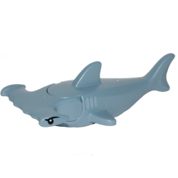 Shark Hammerhead with Debossed Gills with Black Eyelids and Eyes with White Pupils Pattern