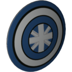 Minifigure, Shield Circular / Round Convex Face with Dark Blue and Silver Rings and British Union Jack Flag Pattern Minifigure, Shield Circular / Round Convex Face with Dark Blue and Silver Rings and British Union Jack Flag Pattern