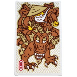 Glass for Window 1 x 4 x 6 with Sensei Wu Riding Medium Nougat and Tan Dragon and Red Ninjago Logogram 'ART' Pattern (Sticker) - Set 71799 Glass for Window 1 x 4 x 6 with Sensei Wu Riding Medium Nougat and Tan Dragon and Red Ninjago Logogram 'ART' Pattern (Sticker) - Set 71799