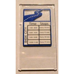 Glass for Window 1 x 4 x 6 with '8404 CITY', 'Time', 'Stops' and Schedule Pattern (Sticker) - Set 8404