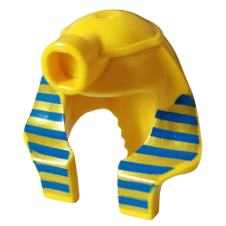 Minifigure, Headgear Headdress Mummy with Blue and Gold Stripes Pattern Minifigure, Headgear Headdress Mummy with Blue and Gold Stripes Pattern