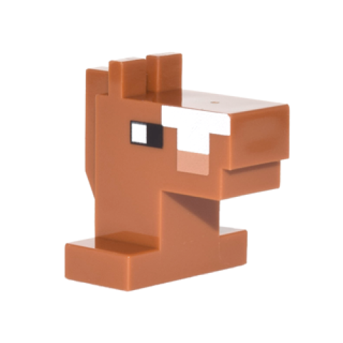 Деталь LEGO 25769pb01 Creature Head Pixelated Horse with Eyes and Top of Nose Pattern (Minecraft Horse)