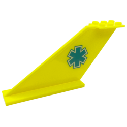 Tail 12 x 2 x 5 with Dark Turquoise EMT Star of Life Pattern on Both Sides