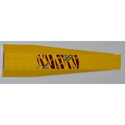 Wedge 16 x 4 Triple Curved with Reinforcements with 6 Rivets and 5 Claw Scratch Marks on Dark Red Tiger Stripes Pattern (Sticker) - Set 5888