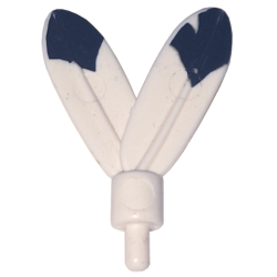 Minifigure, Plume Feathers with Small Pin with Black Tips Pattern on Both Sides