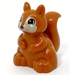 Duplo Squirrel with Tan Face, Black and White Eyes, and Reddish Brown Nose Pattern Duplo Squirrel with Tan Face, Black and White Eyes, and Reddish Brown Nose Pattern