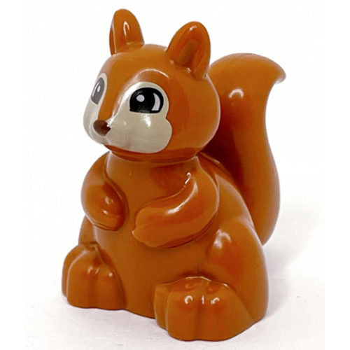 Деталь LEGO 18115pb03 Duplo Squirrel with Tan Face, Black and White Eyes, and Reddish Brown Nose Pattern
