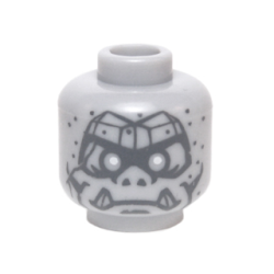 Minifigure, Head Alien Gargoyle with Cracks, Fangs and Speckled Stone Pattern