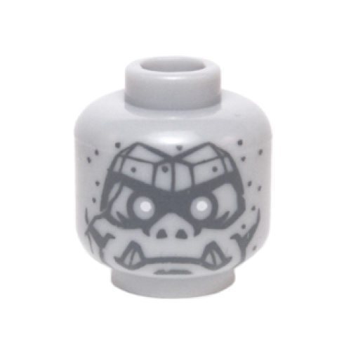Деталь LEGO 3626pb1418 Minifigure, Head Alien Gargoyle with Cracks, Fangs and Speckled Stone Pattern