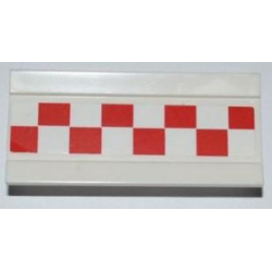Vehicle, Spoiler / Plow Blade 6 x 3 with Hinge with Red and White Checkered Pattern (Sticker) - Set 3181 Vehicle, Spoiler / Plow Blade 6 x 3 with Hinge with Red and White Checkered Pattern (Sticker) - Set 3181