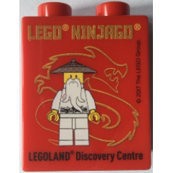Duplo, Brick 1 x 2 x 2 with LEGO Ninjago 2017 LEGOLAND Discovery Centre Sensei Wu Pattern Duplo, Brick 1 x 2 x 2 with LEGO Ninjago 2017 LEGOLAND Discovery Centre Sensei Wu Pattern