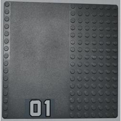 Baseplate, Road 16 x 16 with White '01' Large Pattern (Sticker) - Set 7945