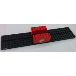 Stickered Assembly 28 x 6 x 2 2/3 with White '7740' and 'DB' Pattern on Both Sides (Stickers) - Set 7740 - 1 Train Base 6 x 28 with 11 Round Holes Each End, 2 Brick, Modified 2 x 6 x 2 Weight - Bottom Openings, Center Seam on Ends Stickered Assembly 28 x 6 x 2 2/3 with White '7740' and 'DB' Pattern on Both Sides (Stickers) - Set 7740 - 1 Train Base 6 x 28 with 11 Round Holes Each End, 2 Brick, Modified 2 x 6 x 2 Weight - Bottom Openings, Center Seam on Ends