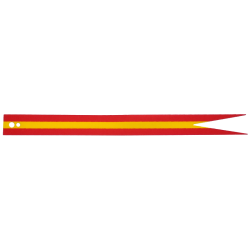 Cloth Banner Flag Pointed Ends with 2 Red and 1 Yellow Stripe Pattern Cloth Banner Flag Pointed Ends with 2 Red and 1 Yellow Stripe Pattern