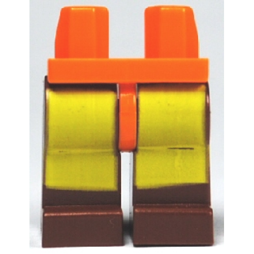 Деталь LEGO 970c88pb01 Hips and Reddish Brown Legs with Avatar Yellow Rectangles Pattern