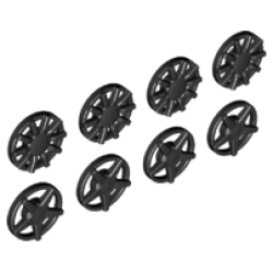 Wheel Cover 5 Spoke and 10 Spoke for Wheel 18976, 8 in Bag - 4 of Each (Multipack) - Black
