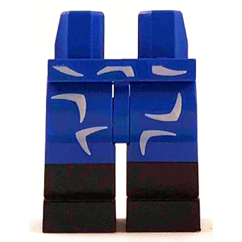 Деталь LEGO 970c00pb0795 Hips and Legs with Black Boots and White Boomerangs Pattern