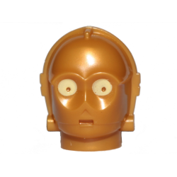 Minifigure, Head, Modified SW 3PO / TC Series Protocol Droid with Bright Light Yellow Eyes Pattern (C-3PO / K-3PO / TC-4 / TC-14 / U-3PO)